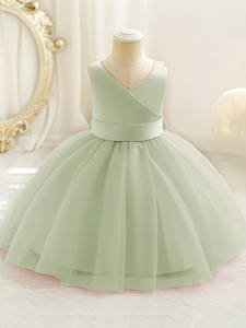 Nouvelle arrivée, robe de bébé fille moderne et élégante, en tissu doux, avec des détails en dentelle confortables, pour les fêtes, les anniversaires, les mariages, les rassemblements familiaux - Product Image 5