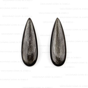 พลอยออบซิเดียนทรงลูกแพร์ขนาด 10x30 มม. คุณภาพพรีเมียม สีเงินธรรมชาติ สำหรับทำเครื่องประดับ สามารถปรับแต่งได้ - Product Image 5