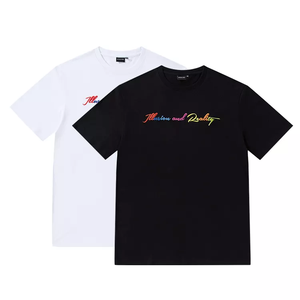 Camisetas informales holgadas Unisex de alta calidad, camisetas de talla grande para hombres y mujeres, ropa de calle, camisetas Unisex bordadas con logotipo estampado personalizado - Product Image 1