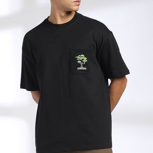 เสื้อถักคอตตอน 100% คุณภาพสูง ทรงหลวม ไหล่ตก ไซส์ใหญ่ สำหรับงานทางการ  แขนสั้น แต่งขอบตัดสี  รับสกรีนลายตามสั่ง - Product Image 1