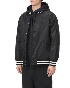 High Quality Custom Logo Canvas <b>Baseball</b> <b>Jacket</b> <b>Men</b> High Street Stylish Winter Breathable Satin Varsity Front Reversible - Product Image 2