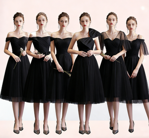 Robes de <span class=keywords><strong>demoiselle</strong></span> <span class=keywords><strong>d</strong></span>'<span class=keywords><strong>honneur</strong></span> personnalisées multi-styles en tulle rose, coupe trapèze, longueur genou, <span class=keywords><strong>robe</strong></span> de soirée formelle - Product Image 5