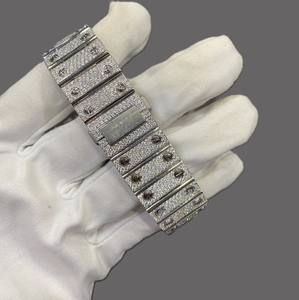 Reloj de Pulsera Personalizado para Hombre, Cuadrado, con Movimiento Japonés, Cristal de Zafiro, Acero Inoxidable, Diamantes de Imitación VVS Moissanite, 40 mm - Product Image 4