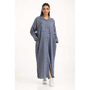 Vestido Casual Floral Transpirable WM-DRS-SS25-217 Corte Regular Talla XL Opciones de Largo hasta el Suelo y hasta la Rodilla para Fiestas Diurnas con Volantes - Product Image 1