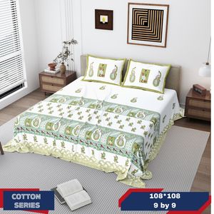 100% Pure Organic Cotton Waterproof Luxury Flat <b>Sheet</b> <b>King</b> <b>Size</b> with 2 Pillowcases Plain Style for Home Hotel & Hospital Use - Product Image 4