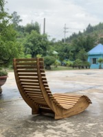 Fauteuil à bascule moderne en bois d'acacia Sunlounge pour l'extérieur, le jardin, l'école, le salon et le bureau à domicile