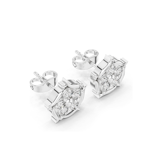 0.35 CT Lab Diamond Floral <b>Stud</b> <b>Earrings</b> for Women VVSVS EF Clarity 18KT, 14KT, 10KT Gold & 925 <b>Silver</b> White, Yellow, - Product Image 6
