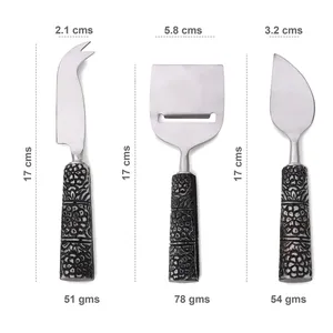 Esparcidor de queso de lujo, mango de resina y cuchillos de queso de acero inoxidable, cortador, mango de bucle, juego de cuchillos de queso con nácar - Product Image 6