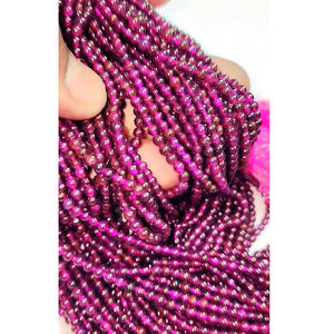 50เส้นของพลอยโกเมน rhodolite สีชมพูธรรมชาติลูกปัดเรียบ3มม. ความยาว15นิ้วสร้อยคอลูกปัด1920 - Product Image 3