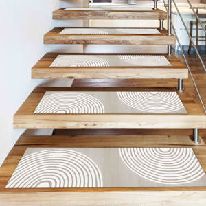 Tapis imprimé à motifs géométriques, tapis d'escalier moderne de style Kilim beige, Gobelin - Product Image 2