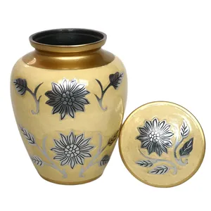 Mini urna funeraria-Urna de cremación de hoja de oro Urnas funerarias de tendencia Aluminio Calidad Premium Hecha a mano - Product Image 2