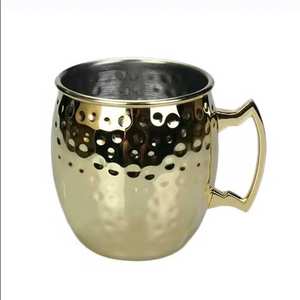 Tasses et tasses en cuivre pur multi-usages de dernière conception 16 oz tasse en cuivre poli de moscou naturel pour boire - Product Image 2