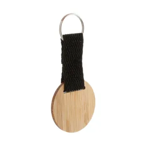 Porte-clés en bambou promotionnel - Écologique, durable et élégant - Product Image 1