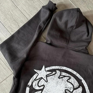 เสื้อฮู้ดดี้แบบยูนิเซ็กซ์ ผ้าคอตตอนผสมเนื้อหนา พิมพ์ลายสกรีนตามสั่ง พร้อมพิมพ์ลายดิจิทัล สำหรับฤดูใบไม้ผลิ - Product Image 3