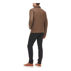 Venta al por mayor de los hombres de Otoño de moda con cremallera PU de piel de oveja chaquetas de cuero de estilo popular - Product Image 4