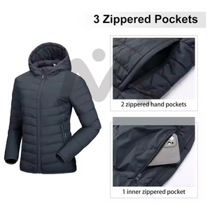 Veste matelassée élégante pour femmes, manteau d'hiver léger à capuche pour femmes, mode chaude, veste longue rembourrée, tenue décontractée pour femmes - Product Image 4