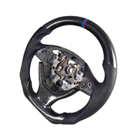 Volant de voiture personnalisé à fond plat en fibre de carbone avec LED pour BMW E46 M3 Touring Coupé Ci Xi 2000 2001 2002 2003 2004 2005
