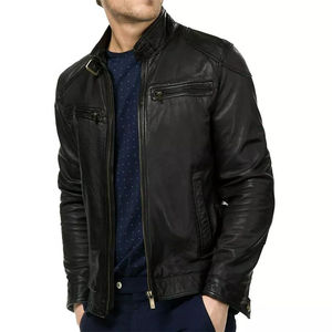 Chaqueta de Cuero PU con Cremallera para Hombre, Chaqueta de Moda Masculina para Primavera y Otoño, Chaqueta Informal Entallada con Cuello Alto - Product Image 5