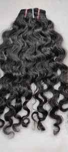 Extensiones de cabello humano virgen indio Color natural Cutícula alineada Sin procesar Estilo de onda profunda suelta Sin procesamiento químico - Product Image 3