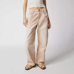 Custom <b>Women</b> High Waist Baggy Jeans Pants for <b>Women</b> OEM Straight Loose Fit with Logo Decoration Winter Season - Product Image 1