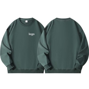 Custom Unisex Thick Crew Neck 100% Cotton Winter Heavyweight Drop Shoulder <b>Pullover</b> Sweatshirt - Product Image 1
