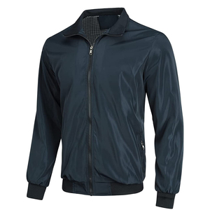 Chaqueta Bomber Ligera para Hombre, Corte Ajustado, Cintura y Puños Ajustables, Chaqueta Impermeable de Manga Larga con Bolsillos - Product Image 2