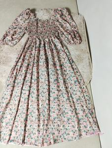 Vestido de cuello cuadrado Vestidos de mujer con mangas abullonadas Vestido MIDI con estampado floral - Product Image 6