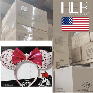 Diadema de Orejas de Minnie Mouse de Tela PU al por Mayor, Color Rosa, para Adultos y Niños, Stock en Almacén de CA, EE. UU. - Caja de 150 Unidades - Product Image 1