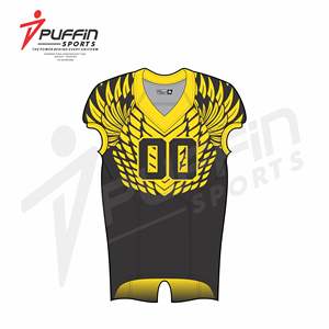 ชุดยูนิฟอร์มอเมริกันฟุตบอล ออกแบบเองได้ ชุดกีฬาทีม เสื้อเจอร์ซีย์ กางเกงขาสั้น ตัวอักษร 100% โพลีเอสเตอร์ แบบซับลิเมชั่น ผ้าทวิลล์ รับผลิตแบบ OEM - Product Image 1