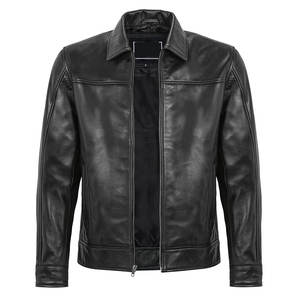 Veste en cuir pour homme à col rabattu pour usage extérieur, veste en cuir pour homme, veste en cuir grande taille - Product Image 1