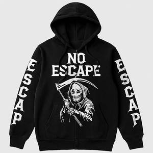 Veste polaire à capuche zippée intégrale personnalisée haut de gamme, imprimée en sérigraphie unie, effet délavé, style streetwear, tendance, pour l'hiver - Product Image 1