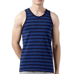 Diseño a rayas Nuevo estilo de moda High Street Style Ropa de hombre Tallas grandes Camisetas sin mangas para hombres Ropa de calle de verano Camisetas sin mangas para hombres - Product Image 1