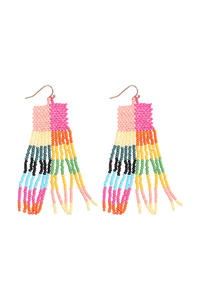 Pendientes de Gancho con Cuentas de Arroz Estilo Boho, Pendientes con Flecos de Cuentas de Semillas, Pendientes Colgantes de Cuentas de Vidrio de Moda, Ropa de Fiesta, Ropa de Playa - Product Image 2
