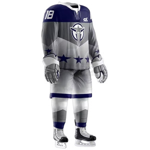 Uniforme de hockey sobre hielo de 100% poliéster cómodo personalizado disponible en tamaños personalizados - Product Image 3