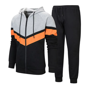 Ensemble de survêtement pour homme respirant, jogging d'hiver avec motif uni, survêtements de sport personnalisés en gros avec capuche - Product Image 4