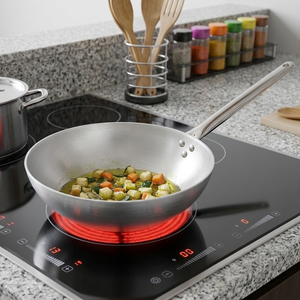 Wok Profundo de Aluminio de 24 cm con Borde Ancho, Antiadherente, Hecho en Italia, con Mango de Acero Inoxidable, Sartén Profesional para Cocinar - Product Image 5
