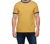 Moda zil gömlek Vintage stil kontrast kaburga boyun ve kollu erkek pamuk zil Tee özel Logo baskılı tişört üretici