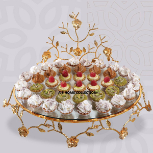 Bandeja para Servir Dulces con Diseño Trenzado, Soporte de Metal Dorado Hecho a Mano para Chocolates, para Uso en Restaurantes - Product Image 6