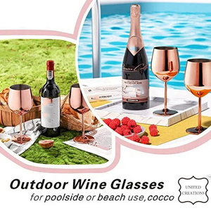 Verre à vin rouge en acier inoxydable plaqué cuivre de 450ml élégant pour le verre à vin de Champagne pour profiter de vos vins préférés - Product Image 5