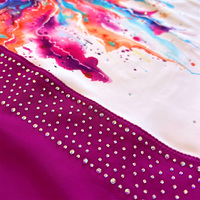 Maillot de Gimnasia con Pedrería para Niñas, Estampado Sublimado, Sin Mangas, Traje de Actuación, Ropa Deportiva Elástica