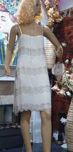 Robe de soirée élégante sans manches décolleté sans bretelles tissu floral Aline Tulle longueur au sol robe de soirée perlée broderie de paillettes sur le devant - Product Image 4