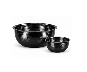 Juego de tazones redondos de cobre negro martillado para pedicura y manicura con masaje de amasamiento para spa de pies de salón - Product Image 1