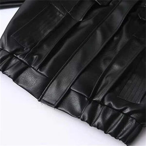 Nouvelle veste en cuir pour femmes à la mode d'hiver, design européen et américain décontracté, veste en cuir de voiture inspirée de la machine avec OEM - Product Image 4