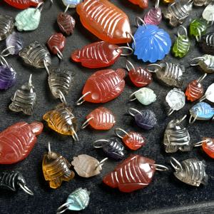 Colgante de Piedra Preciosa Tallada a Mano, Chapado en Oro, Plata 925, Colgante de Piedra Natural Tallada en Forma de Pez, Dijes de Joyería al por Mayor, 10MM -35MM - Product Image 6