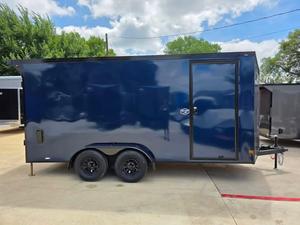 Blue Enclosed <b>Cargo</b> <b>Trailer</b> 7x14 Dual Axle Heavy Duty <b>Utility</b> Transport <b>Trailer</b> - Product Image 2