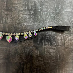 Frontal de Caballo Premium con Cristales AB en Forma de Lágrima, Accesorio de Lujo para Brida Inglesa con Pedrería en Forma de V - Product Image 4