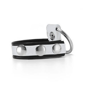 สายหนังสีดำพร้อมห่วงเหล็กสำหรับผู้ชาย อุปกรณ์ BDSM หนังแท้ - Product Image 6