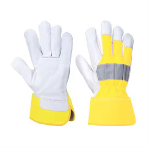 Guantes de trabajo de cuero dividido de vaca para hombres y mujeres Durable Cómodo Protector Uso industrial resistente - Product Image 5