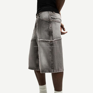 2025 Designer Wash Light Denim Shorts Cute Straight Style Summer Fashion Distressed Casual Me Short para verano - Product Image 4