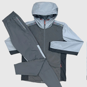 Survêtement deux pièces en nylon et polyester avec logo et conception personnalisés Ensembles de vestes de survêtement de jogging pour hommes Survêtement deux pièces - Product Image 2